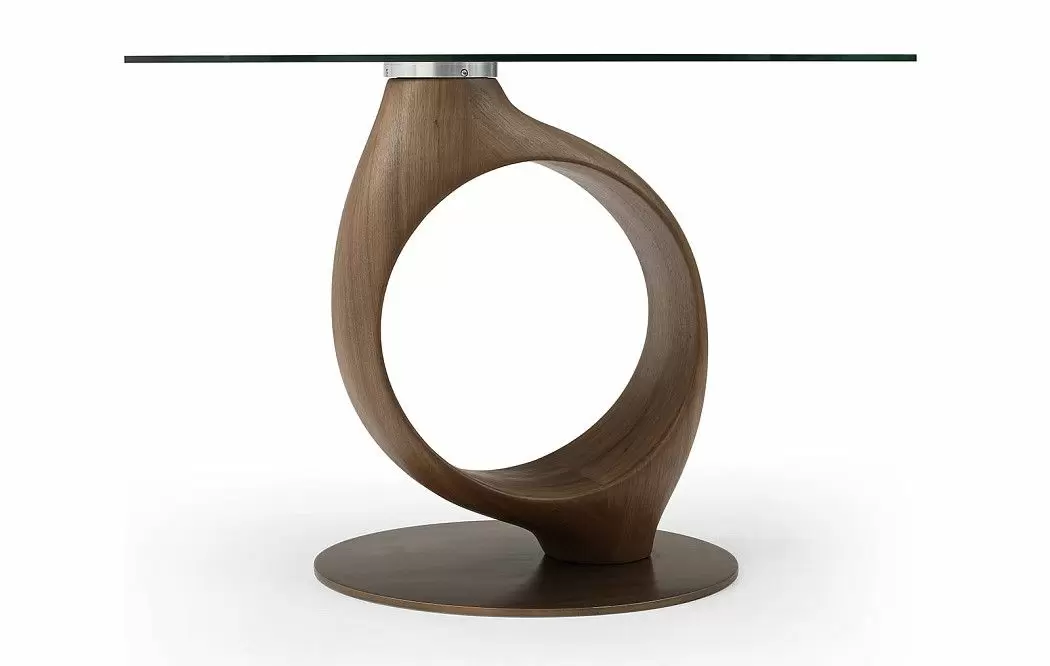 Стол Oasis 130, прозрачное стекло/орех/бронза - фото 12