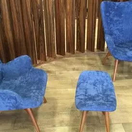 Кресло с оттоманкой Contour, желто-зеленый