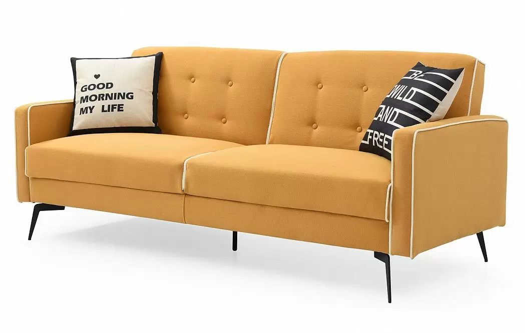 Диван-кровать Lancaster, желтый/белый кант - фото 7