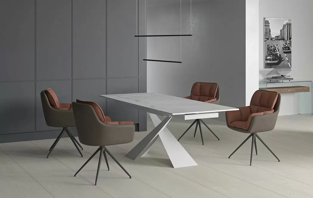 Стол раскладной Savoy 160-220, белая керамика - фото 16