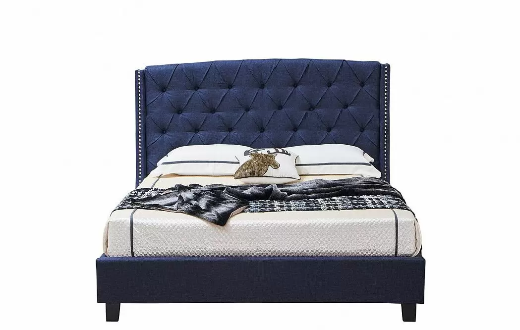 Кровать Evita Grand 160x200 (с подъемным механизмом), темно-синий - фото 7