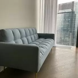 Диван-кровать Madrid, желтый/золотые ножки