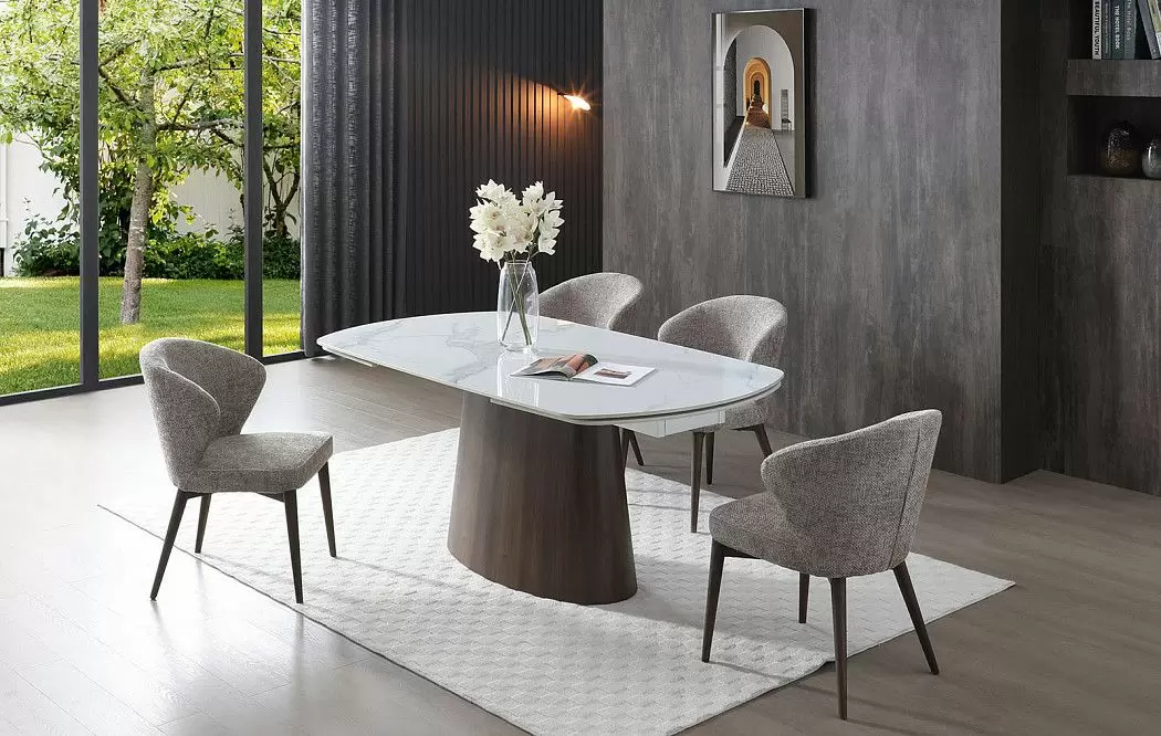 Стол раскладной Bavaria 180-260, белая керамика/орех - фото 3