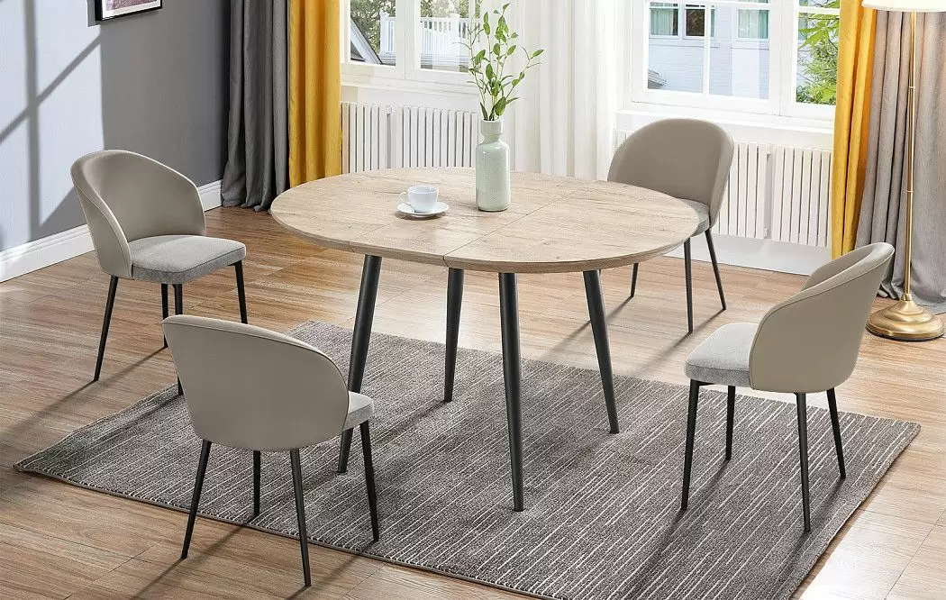 Стол раскладной Leticia 100-130, дуб/черный - фото 2