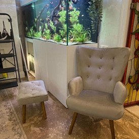 Кресло и оттоманка Hygge, желтый/натуральный