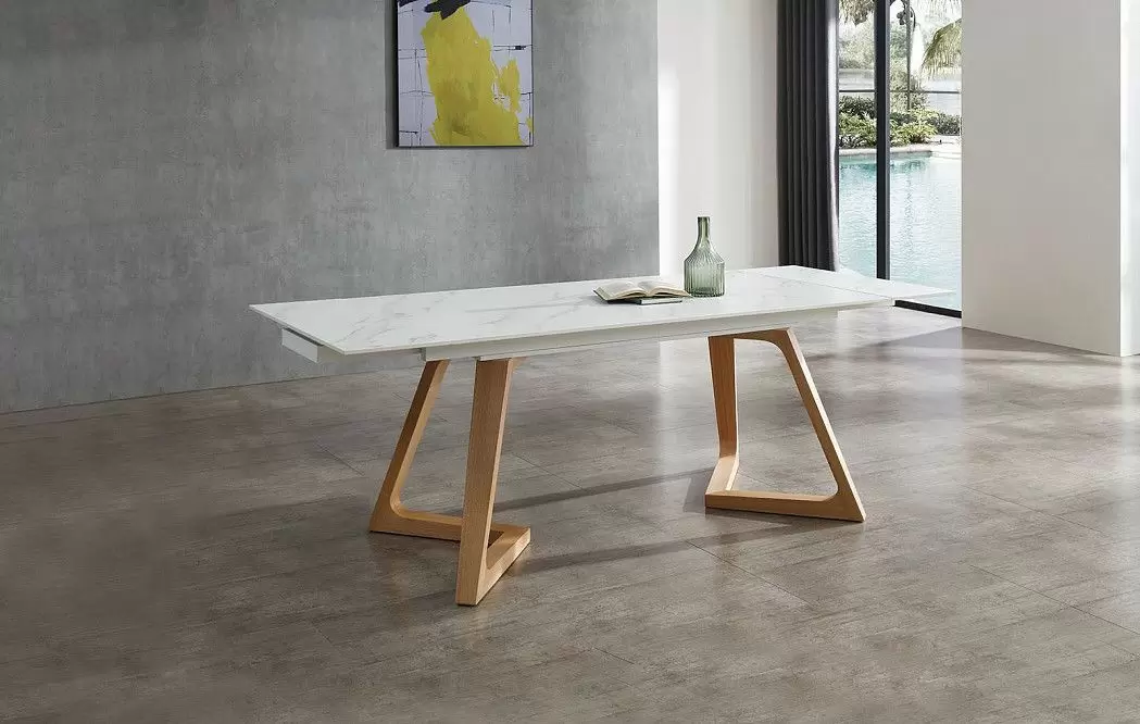 Стол раскладной Sorrento 160-220, белая керамика/ясень - фото 8