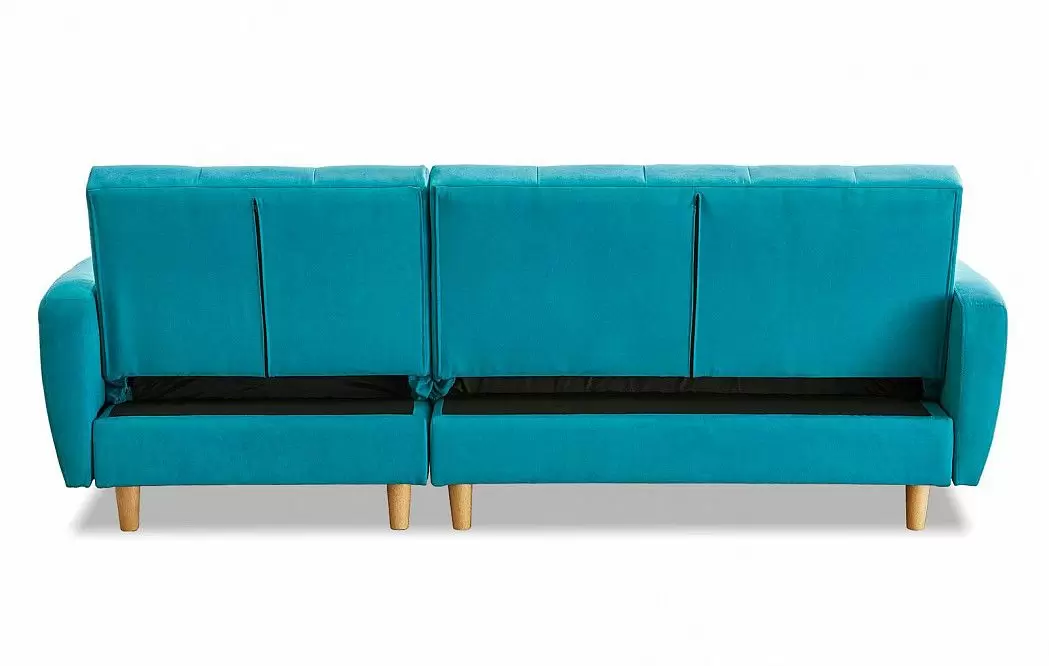 Диван-кровать Riviera угловой правый + оттоманка, бирюзовый цвет - фото 13