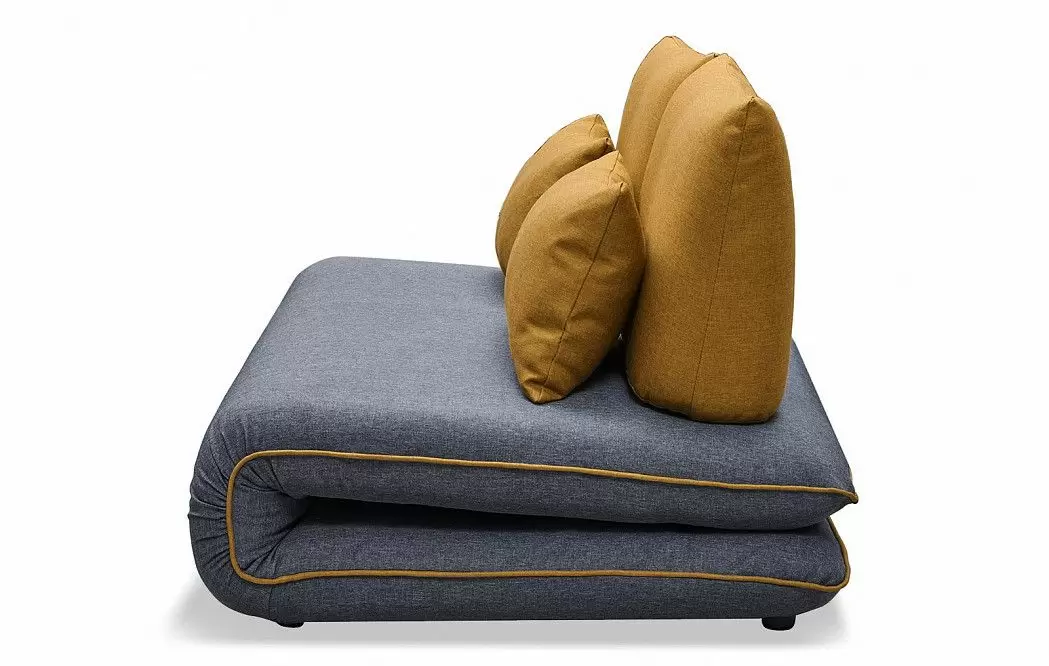 Диван-кровать Justin-2, темно-серый/желтый - фото 6