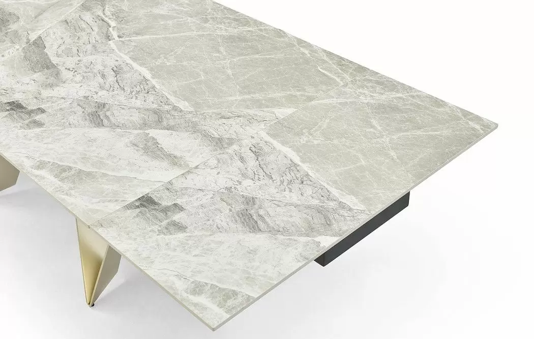 Стол раскладной Wilhelm 180-260, серая керамика/шампань - фото 11