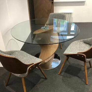 Стол Niagara 120, прозрачное стекло/орех