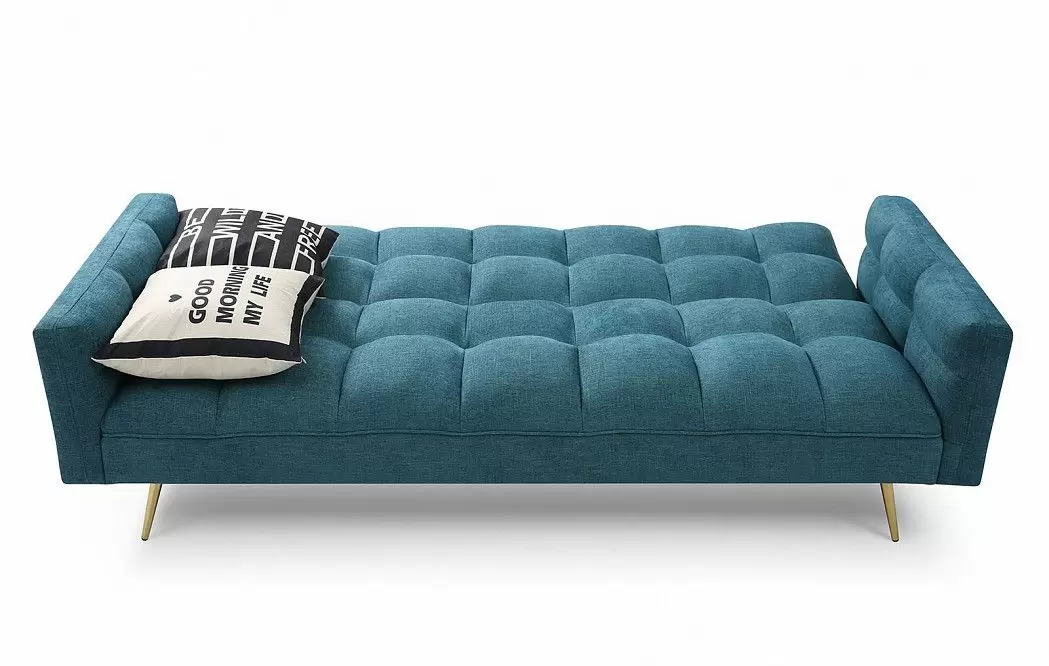 Диван-кровать Madrid, синий/золотые ножки - фото 5