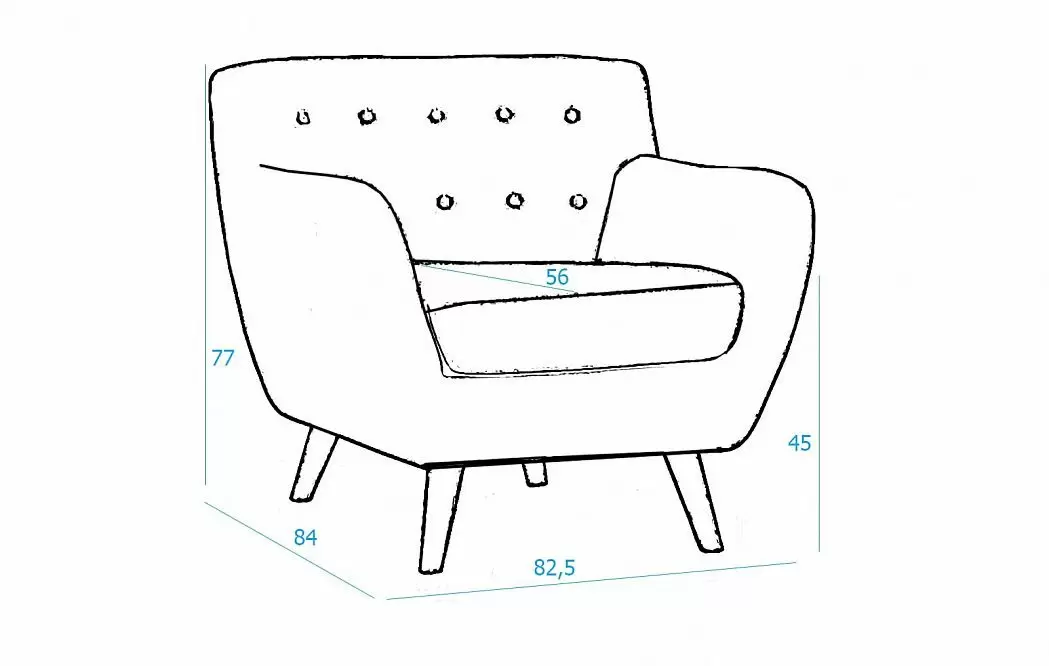 Кресло Copenhagen, бирюзовый - фото 4
