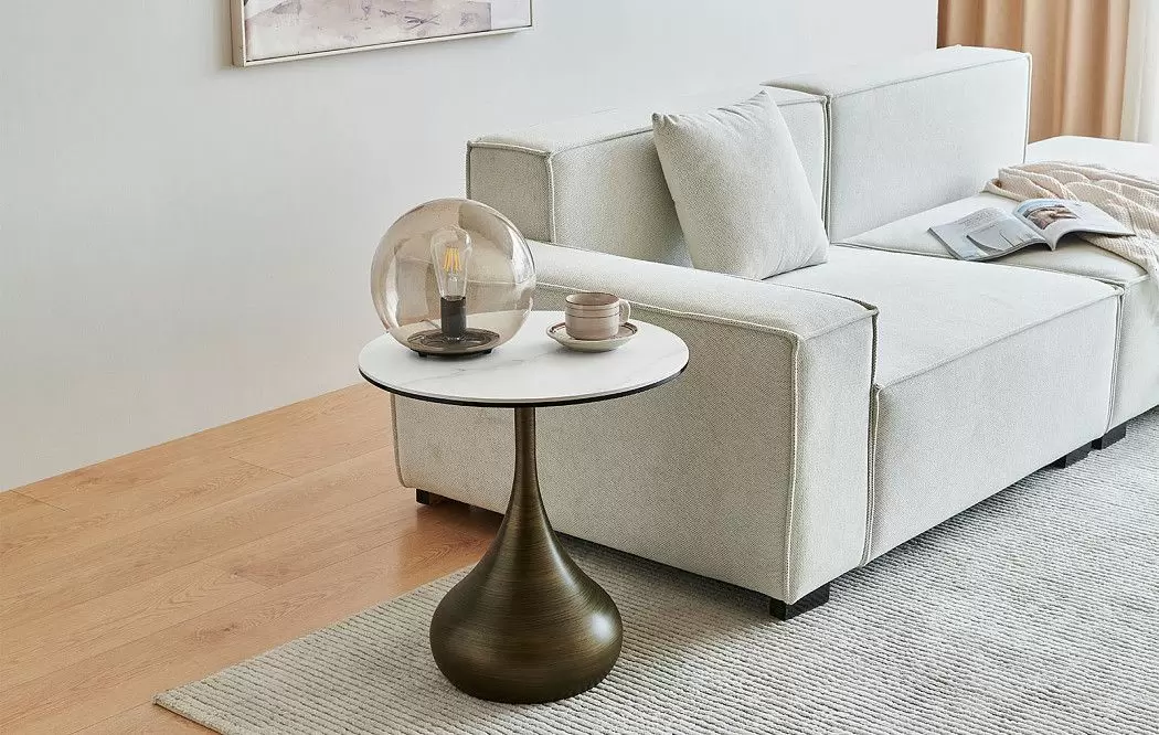 Стол журнальный Reggio (50), белый камень/бронза - фото 5