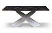 Стол раскладной Armanda 180-270, черная керамика/серебро