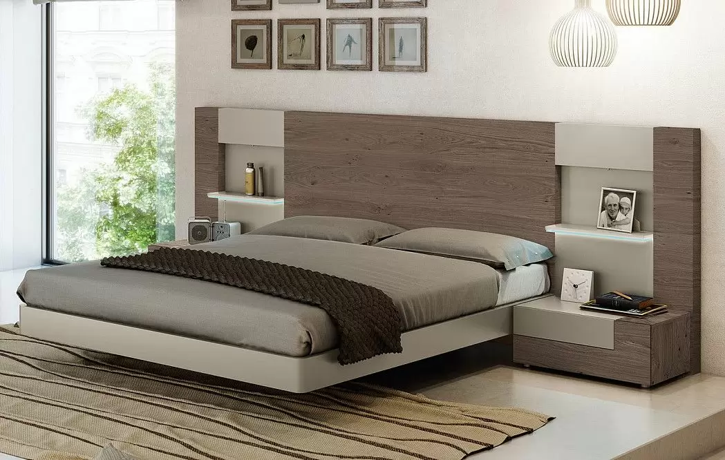 Кровать Altea Class 180х200 с подсветкой, дуб дымчатый/серо-бежевый - фото 6