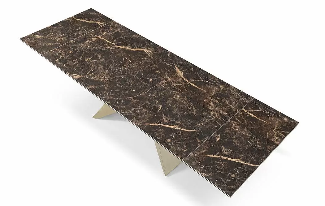 Стол раскладной Luxor 180-260, коричневая керамика/шампань - фото 6