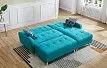 Диван-кровать Riviera угловой правый + оттоманка, бирюзовый цвет