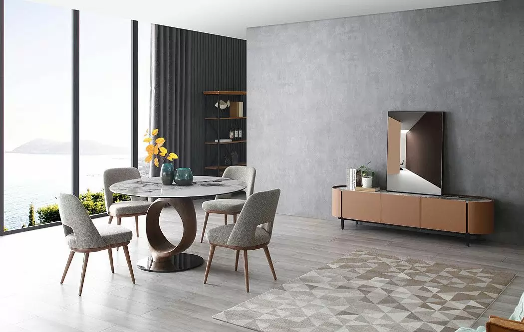 ТВ Тумба Scarlett, светлая керамика/коричневый - фото 3