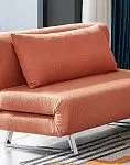 Диван-кровать Rosy 2-х местный, папайя/хром