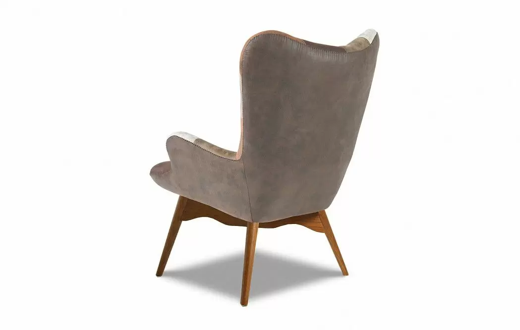 Кресло с оттоманкой Contour, коричневый пэчворк/коричневый - фото 6