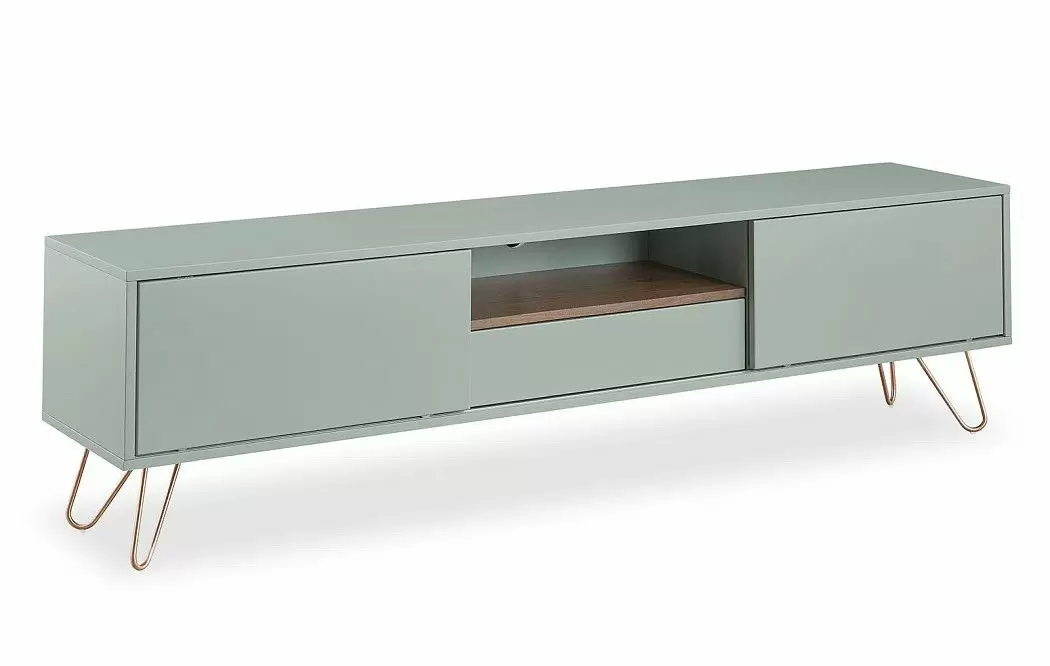 ТВ Тумба Tilda, светло-серый/орех - фото 5