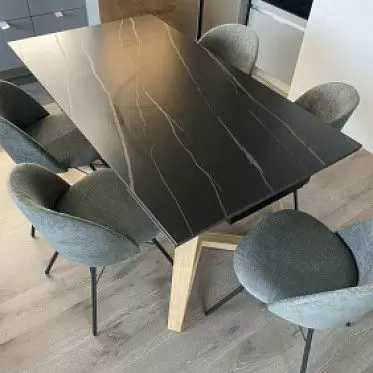 Стол раскладной Sorrento 180-240, черная керамика/ясень