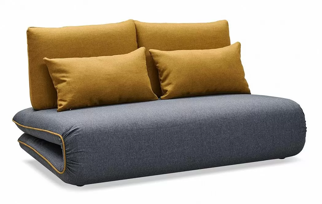 Диван-кровать Justin-2, темно-серый/желтый - фото 7