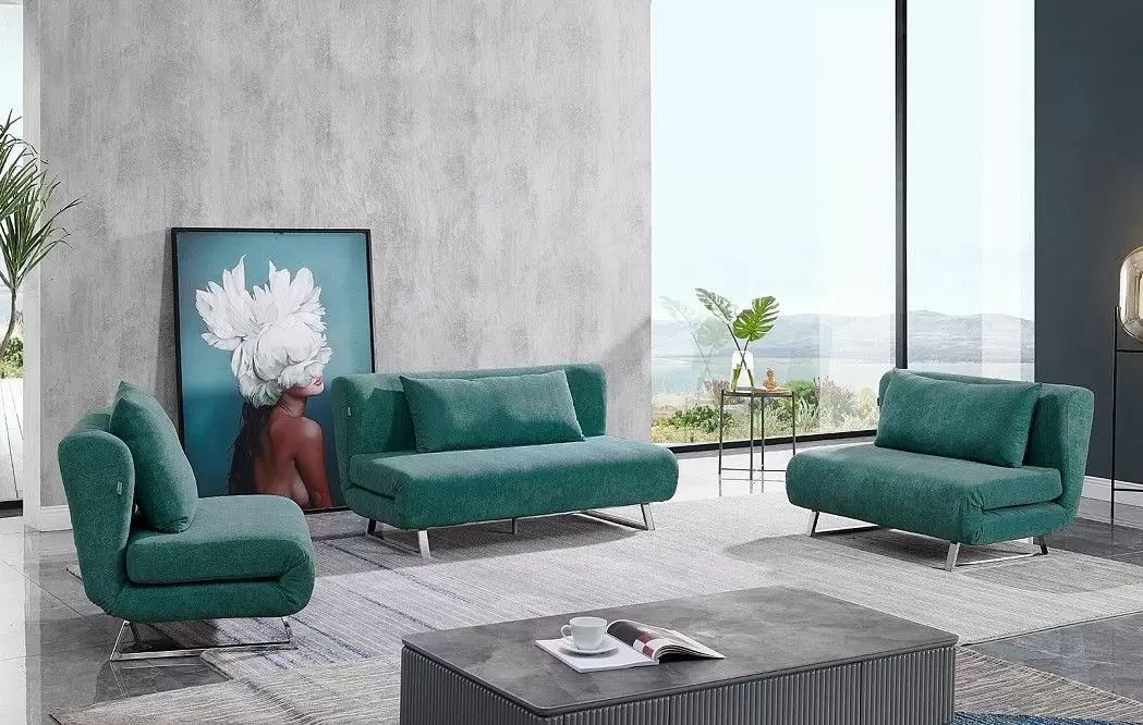 Кресло-кровать Rosy, темно-бирюзовый/хром - фото 3