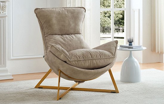 Кресло Jenna, бежевый/золото