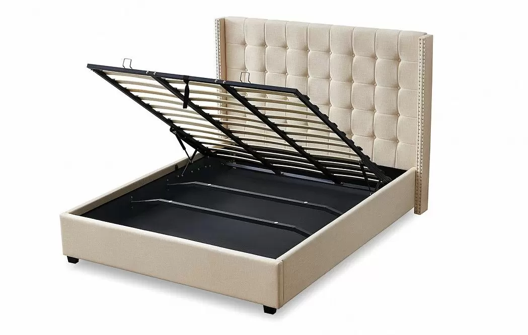 Кровать с подъемным механизмом Vivien 180x200, бежевый - фото 4