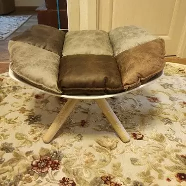 Оттоманка в стиле Husk, коричневый пэчворк