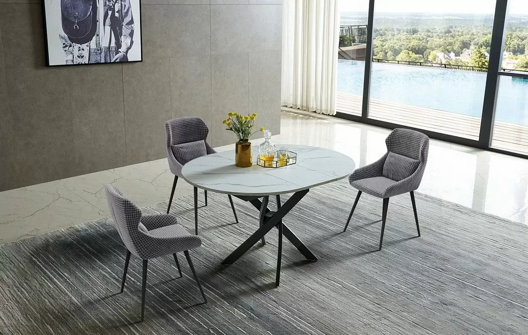 Стол раскладной Charly 100-129, светлый мраморный рисунок - фото 12