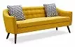 Диван Florence 3-х местный, желтый шафран/орех