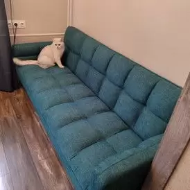 Диван-кровать Madrid, желтый/золотые ножки