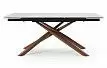 Стол раскладной Ravenna 180-240, белая керамика/орех