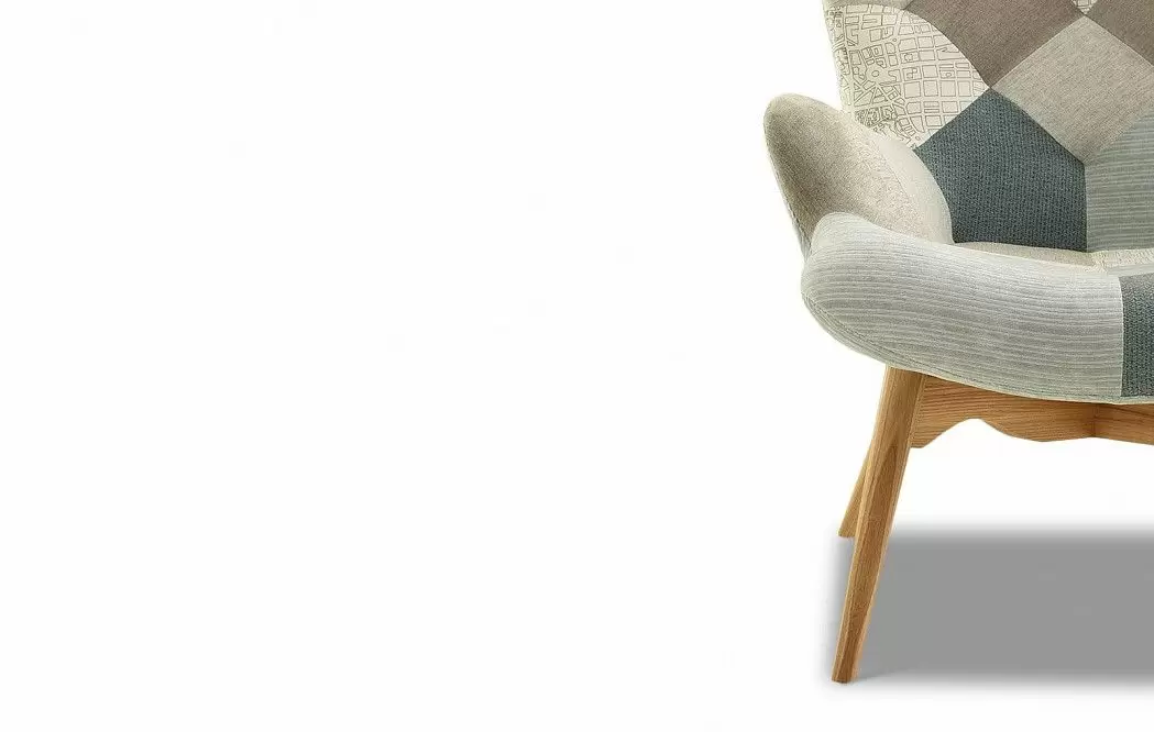 Кресло и оттоманка Contour, светлый пэчворк/ясень - фото 19