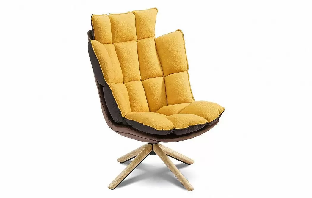 Кресло в стиле Husk, желтый