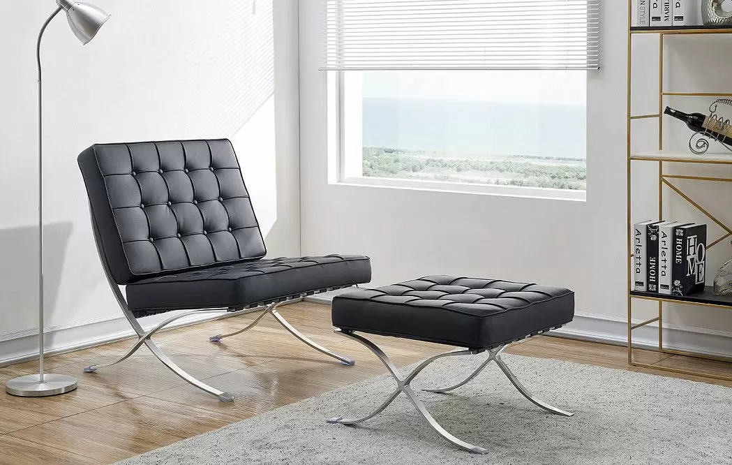 Кресло с оттоманкой Barcelona Black - фото 2