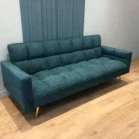 Диван-кровать Madrid, желтый/золотые ножки