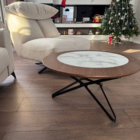 Стол журнальный Nicole (80), орех/керамика