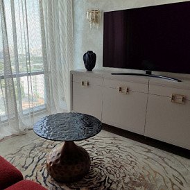 Стол журнальный Capri (60), плавленое стекло/бронза