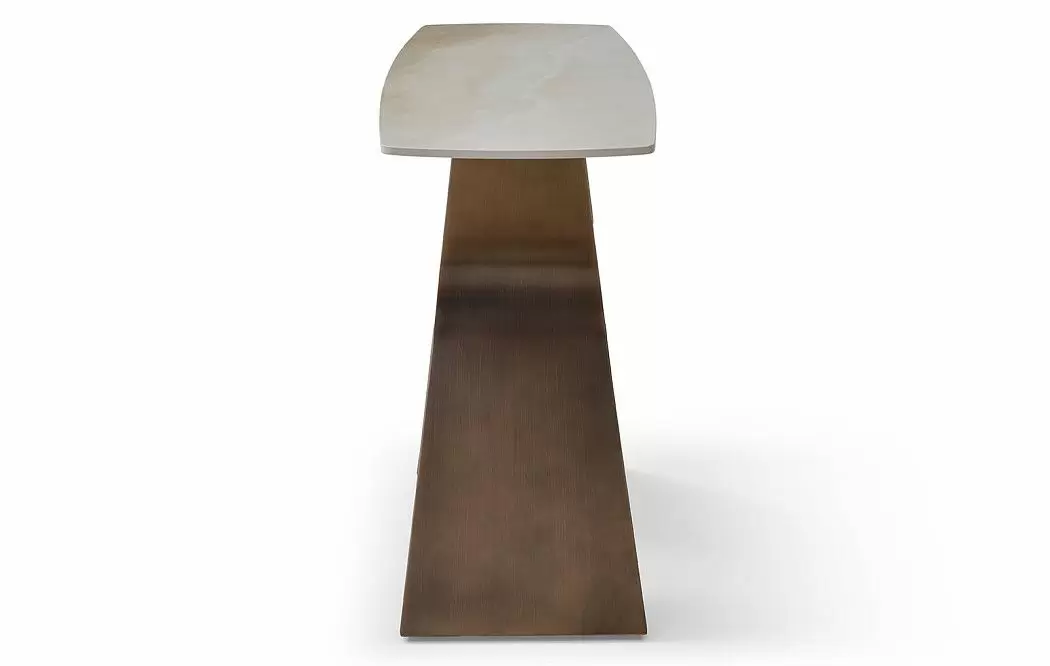 Консоль Charlotta (140), бежевая керамика/бронза - фото 6