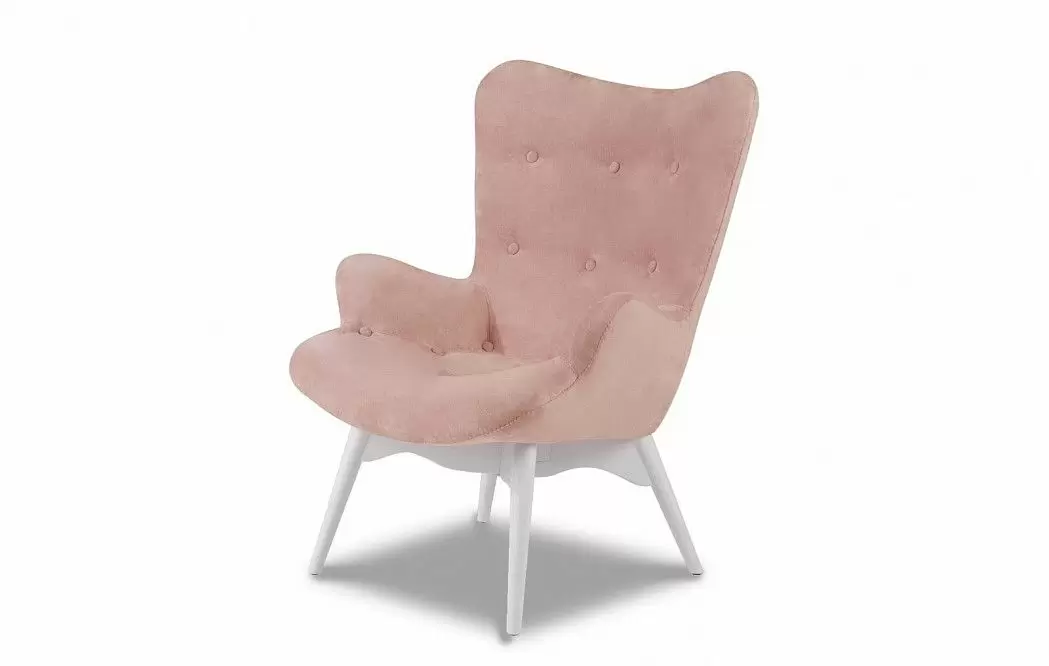 Кресло с оттоманкой Contour, розовый/белый - фото 4