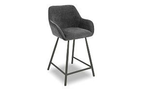 Стул полубарный Edwin, темно-серый/черный