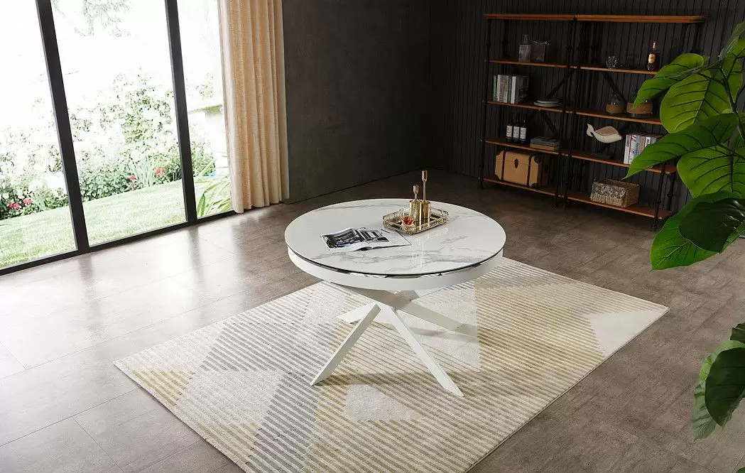 Стол раскладной Diona 120-170, керамика "каррарский мрамор" - фото 5