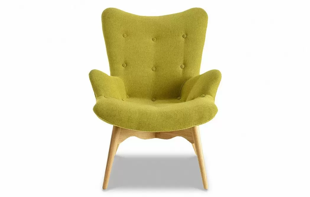 Кресло с оттоманкой Contour, желто-зеленый - фото 3