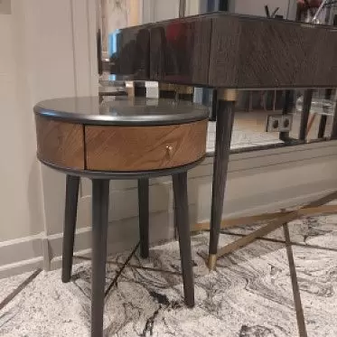 Тумба прикроватная Paula, дуб/темно-серый