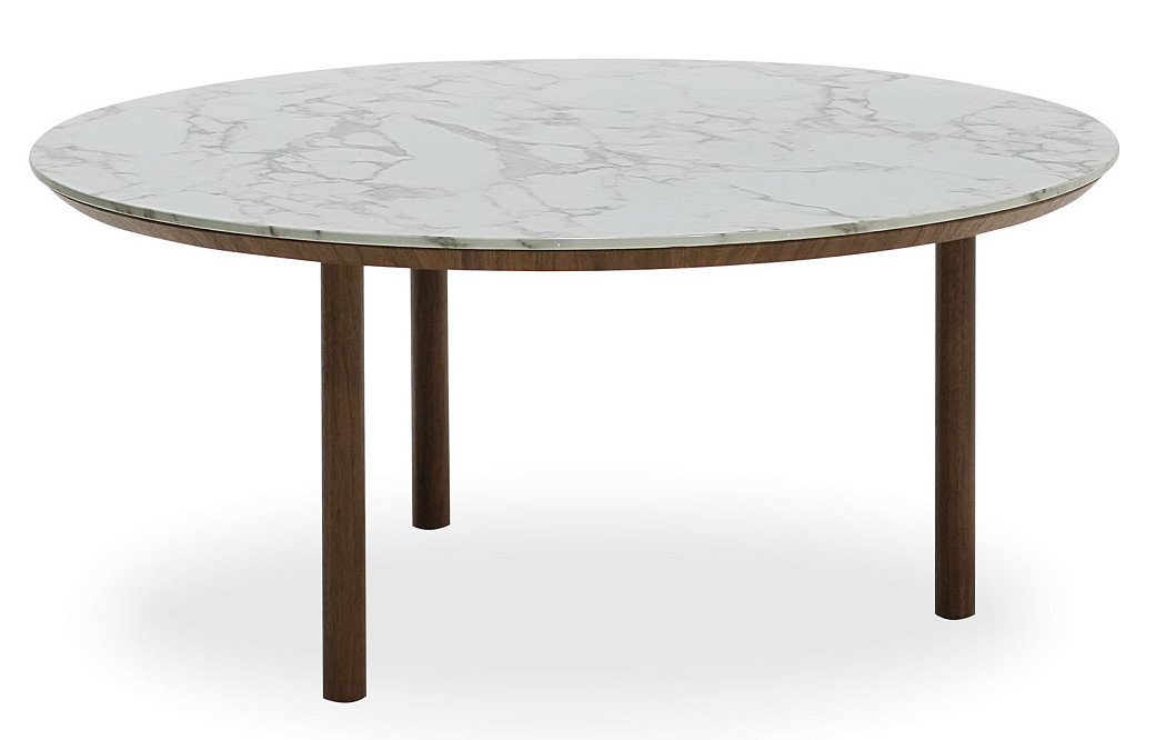 Стол журнальный Candy (80), белая керамика/орех - фото 7