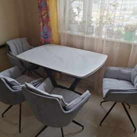 Стол раскладной Livorno 120-180, керамика "каррарский мрамор"