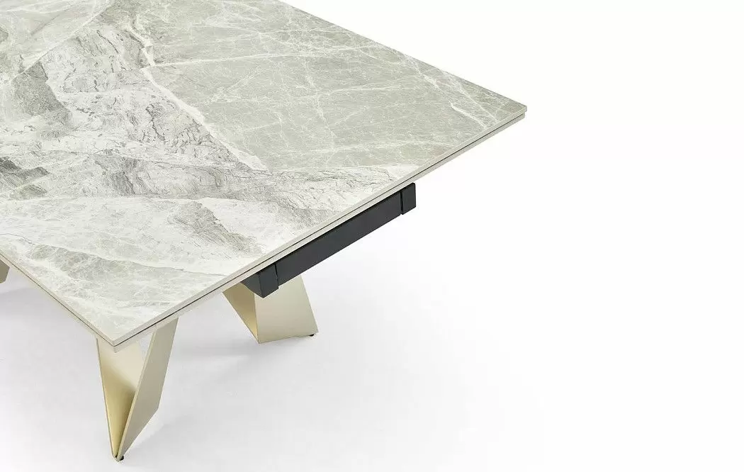 Стол раскладной Wilhelm 180-260, серая керамика/шампань - фото 8